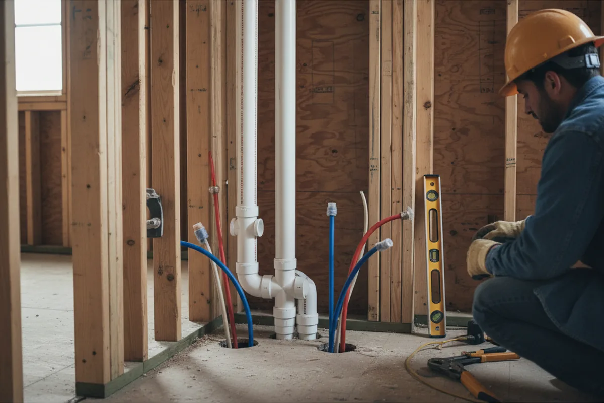 Drain and supply rough-in during Drain Cleaning in Wareham